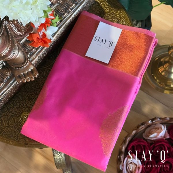 KANCHI SOFT SILK IN MANDELA DESIGN - RUNNING BLOUSE (CANDY PINK)