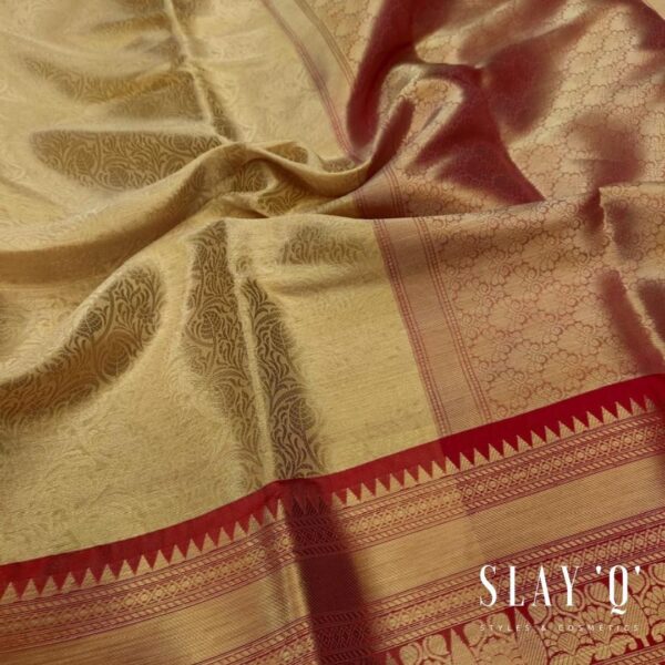 SLAY Q TISSUE SILK SAREE - GOLD