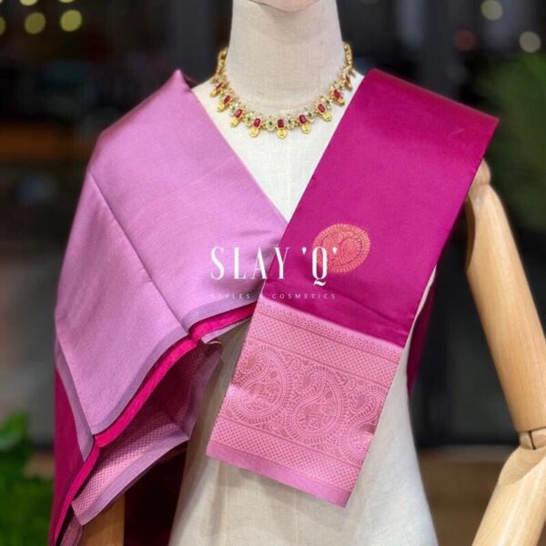 SLAY Q AARA SEMI SILK SAREE SERIES - DARK PINK+ LIGHT PINK