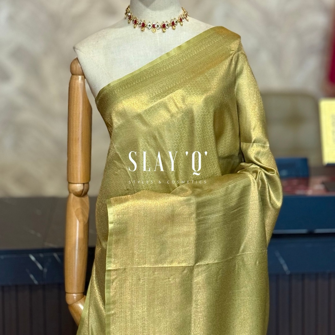 SWARNA KUBERA PATTU SAREE | GOLDEN SAGE GREEN