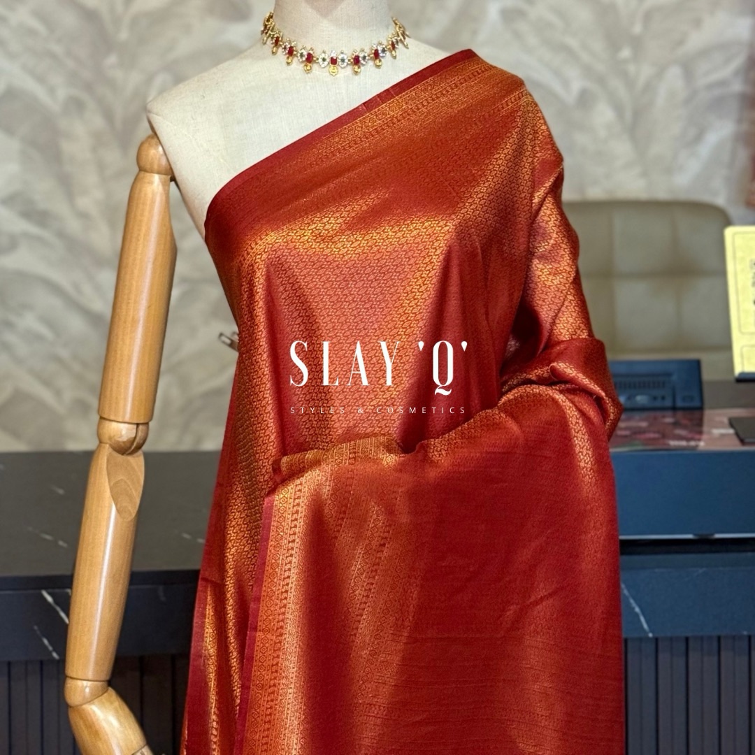 SWARNA KUBERA PATTU SAREE | BRICK MAROON
