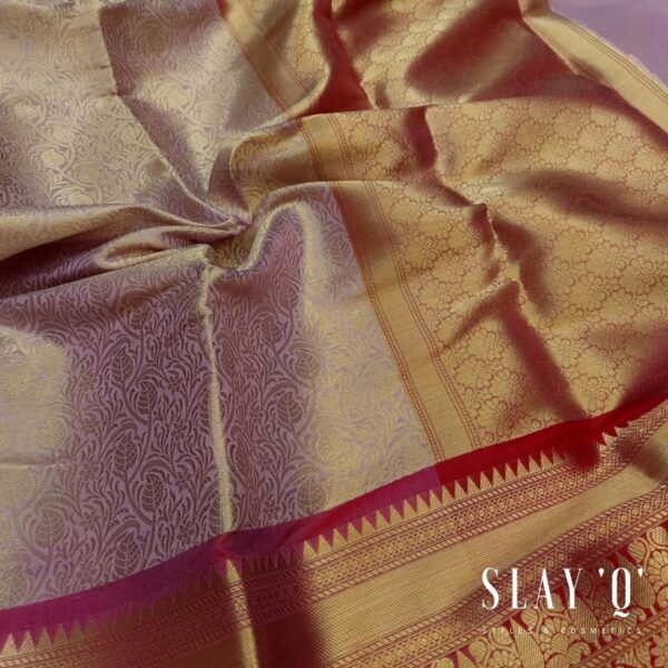 SLAY  Q TISSUE SILK SAREE - ROSE GOLD