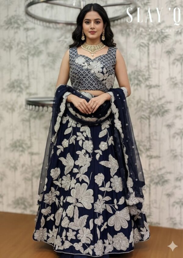 LU0027- FLORAL NAVY