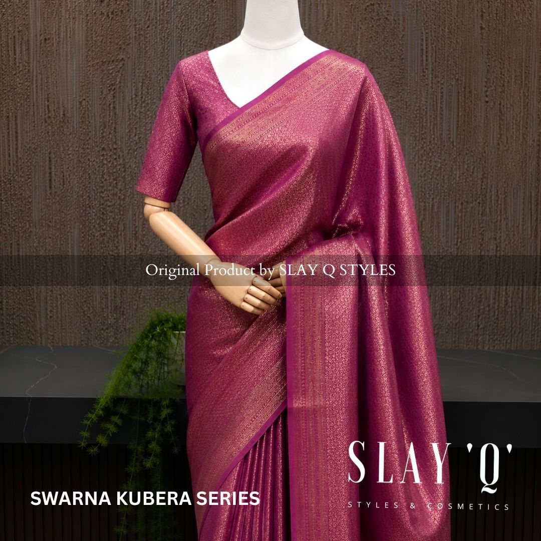 SWARNA KUBERA PATTU SAREE | MULBERRY WINE