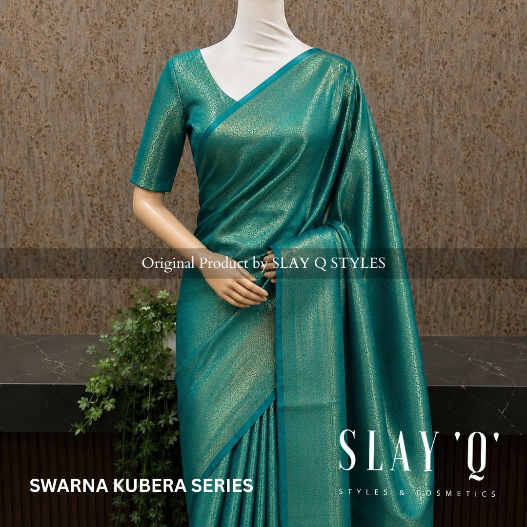 SWARNA KUBERA PATTU SAREE | OCEAN TEAL