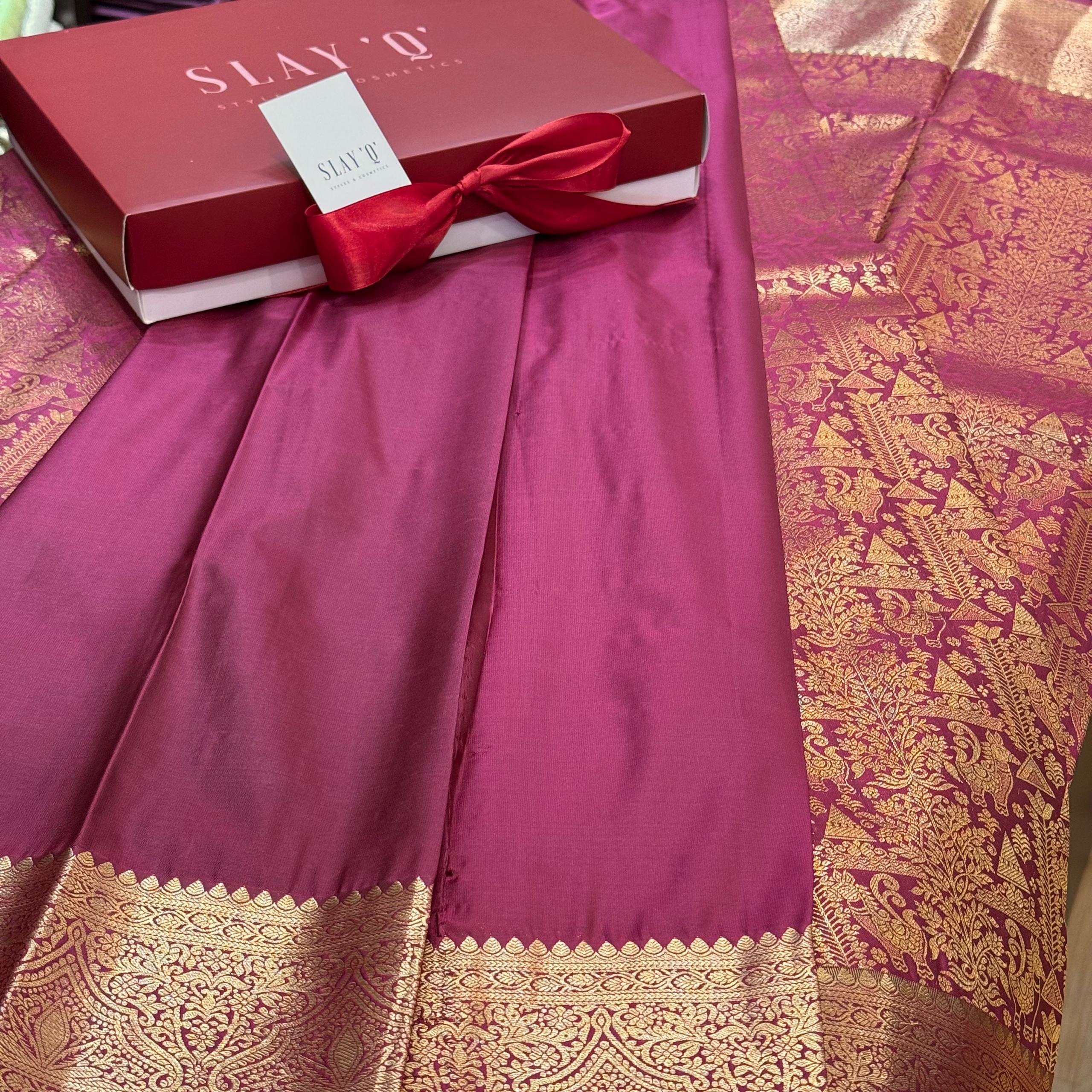 SLAY Q | PURE MIX KANCHI (MAROON MIXED BURGUNDY) - Image 3